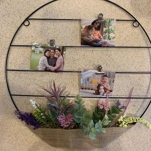 Round metal collage picture wall hang